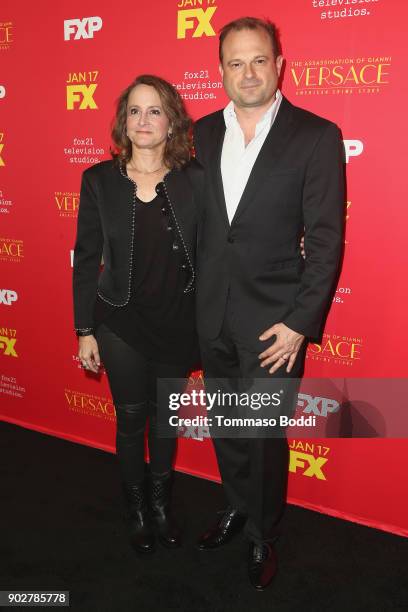 Nina Jacobson and Brad Simpson attend the Premiere Of FX's "The Assassination Of Gianni Versace: American Crime Story" at ArcLight Hollywood on...