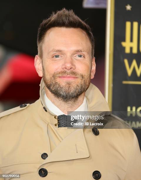 Joel McHale attends a ceremony honoring Gillian Anderson with a star on The Hollywood Walk of Fame on on January 8, 2018 in Los Angeles, California.