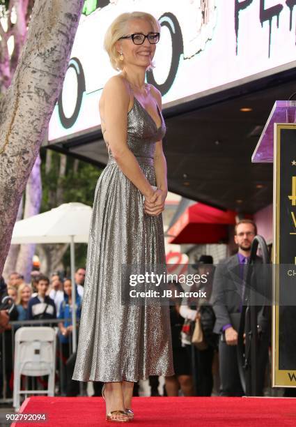 Gillian Anderson is honored with a star on The Hollywood Walk of Fame on on January 8, 2018 in Los Angeles, California.