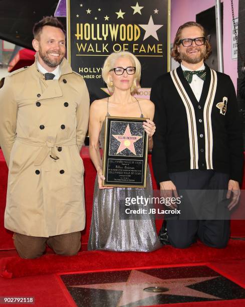 Gillian Anderson, Joel McHale and Bryan Fuller attend a ceremony honoring Gillian Anderson with a star on The Hollywood Walk of Fame on on January 8,...