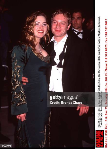 Beverly Hills,Ca Kate Winslet with Boyfreind Jim Threapleton at the Vanity Fair Party at Mortons Restuarant.