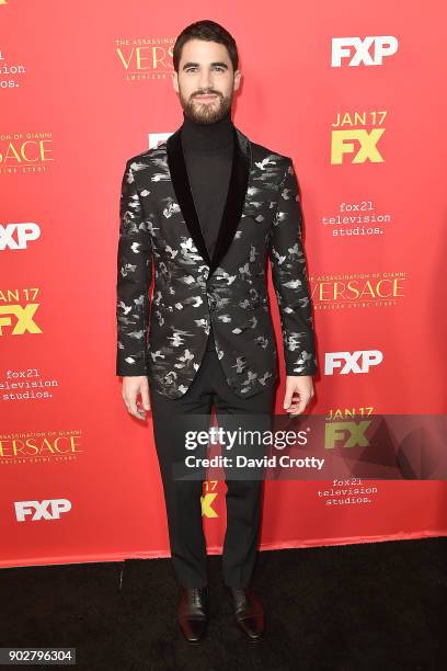 Darren Criss attends the Premiere Of FX's "The Assassination Of Gianni Versace: American Crime Story" - Arrivals at ArcLight Hollywood on January 8,...