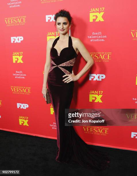 Penelope Cruz attends the Los Angeles Premiere "The Assassination Of Gianni Versace: American Crime Story" at ArcLight Hollywood on January 8, 2018...