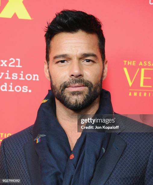 Ricky Martin attends the Los Angeles Premiere "The Assassination Of Gianni Versace: American Crime Story" at ArcLight Hollywood on January 8, 2018 in...