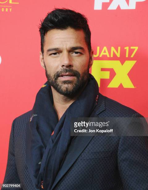 Ricky Martin attends the Los Angeles Premiere "The Assassination Of Gianni Versace: American Crime Story" at ArcLight Hollywood on January 8, 2018 in...