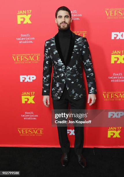 Darren Criss attends the Los Angeles Premiere "The Assassination Of Gianni Versace: American Crime Story" at ArcLight Hollywood on January 8, 2018 in...