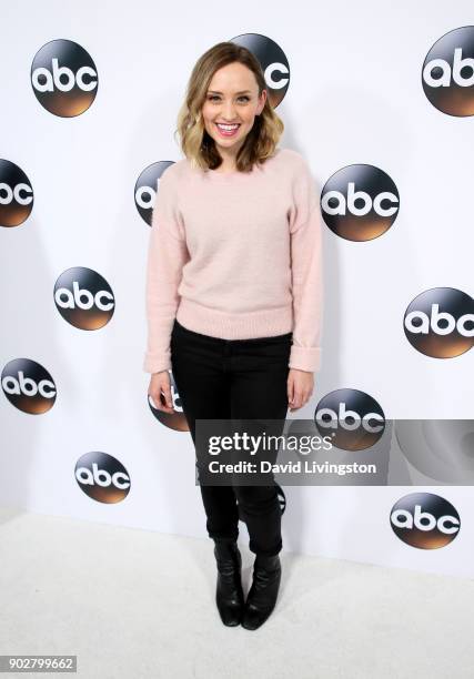 Actress Hillary Anne Matthews attends Disney ABC Television Group's TCA Winter Press Tour 2018 at The Langham Huntington, Pasadena on January 8, 2018...