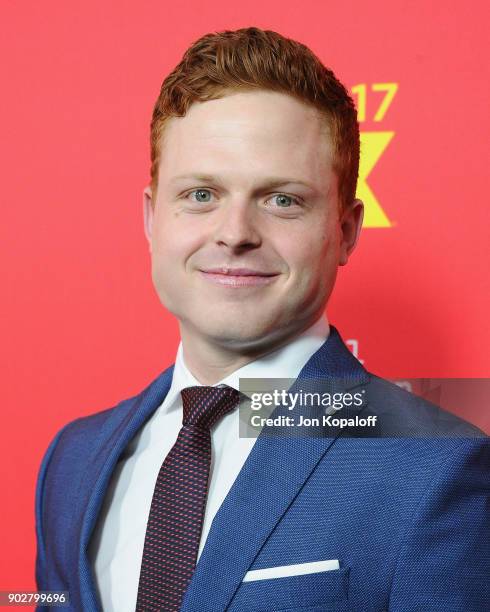 Caleb Foote attends the Los Angeles Premiere "The Assassination Of Gianni Versace: American Crime Story" at ArcLight Hollywood on January 8, 2018 in...