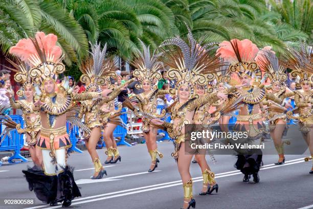 carnival at santa cruz de tenerife, canary islands - spain - carnival parade stock pictures, royalty-free photos & images