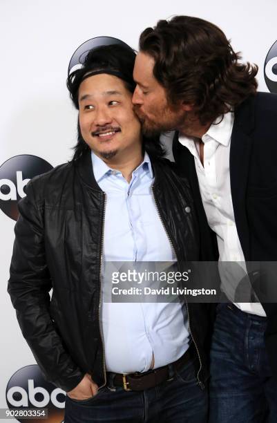 Actors Bobby Lee and Oliver Hudson attend Disney ABC Television Group's TCA Winter Press Tour 2018 at The Langham Huntington, Pasadena on January 8,...