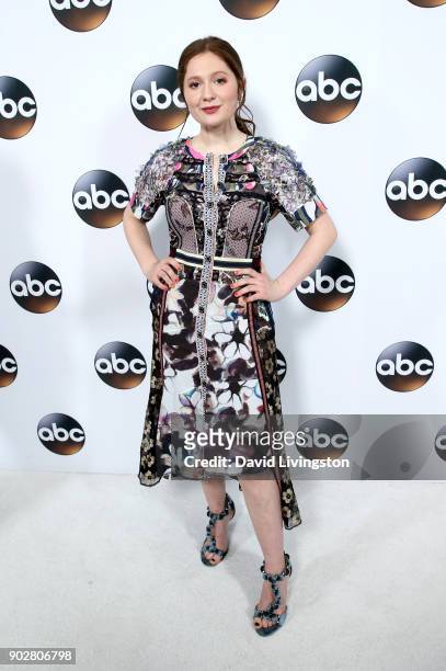 Actress Emma Kenney attends Disney ABC Television Group's TCA Winter Press Tour 2018 at The Langham Huntington, Pasadena on January 8, 2018 in...