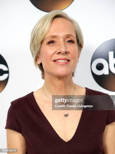 Producer Betsy Beers attends Disney ABC Television Group's TCA Winter Press Tour 2018 at The Langham Huntington, Pasadena on January 8, 2018 in...