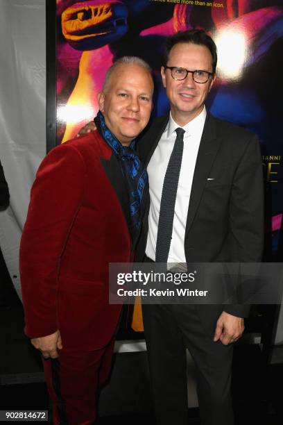 Writer/producer Ryan Murphy and Chief Executive Officer of Fox Networks Group Peter Rice attends the premiere of FX's "The Assassination Of Gianni...