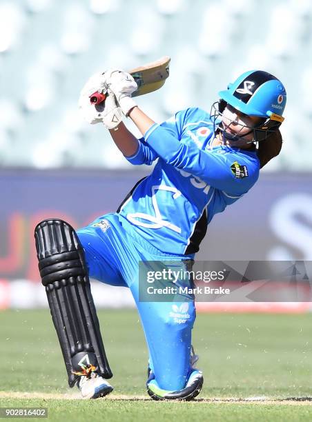 Alex Price of the Adelaide Strikers bats during the Women's Big Bash League match between the Adelaide Strikers and the Melbourne Stars at Adelaide...