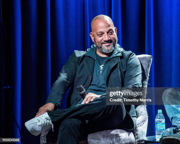 Allen Hughes speaks during Reel To Reel: The Defiant Ones at The GRAMMY Museum on January 8, 2018 in Los Angeles, California.
