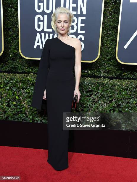 Gillian Anderson arrives at the 75th Annual Golden Globe Awards at The Beverly Hilton Hotel on January 7, 2018 in Beverly Hills, California.