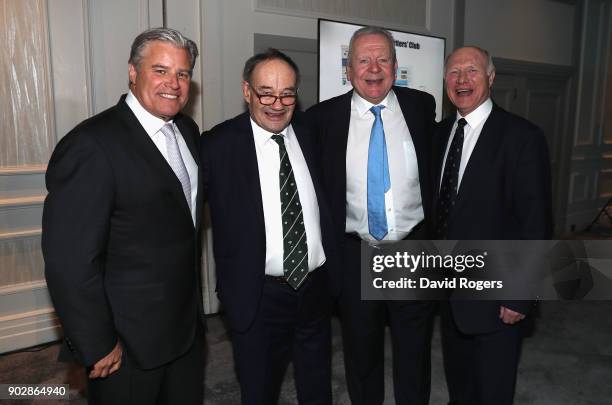 Brett Gosper, CEO World Rugby, Michael Harrison, chairman of Wharfedale rugby Club, Bill Beaumont, chairman of World Rugby and John Spencer RFU...