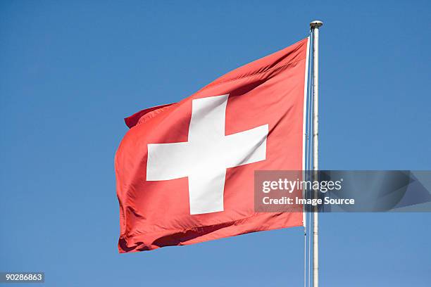 swiss flag - swiss flag stockfoto's en -beelden