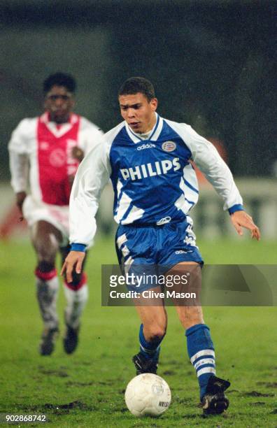 Eindhoven forward Ronaldo in action during a match against Ajax of Amsterdam on January 22, 1995 in Amsterdam, Holland.
