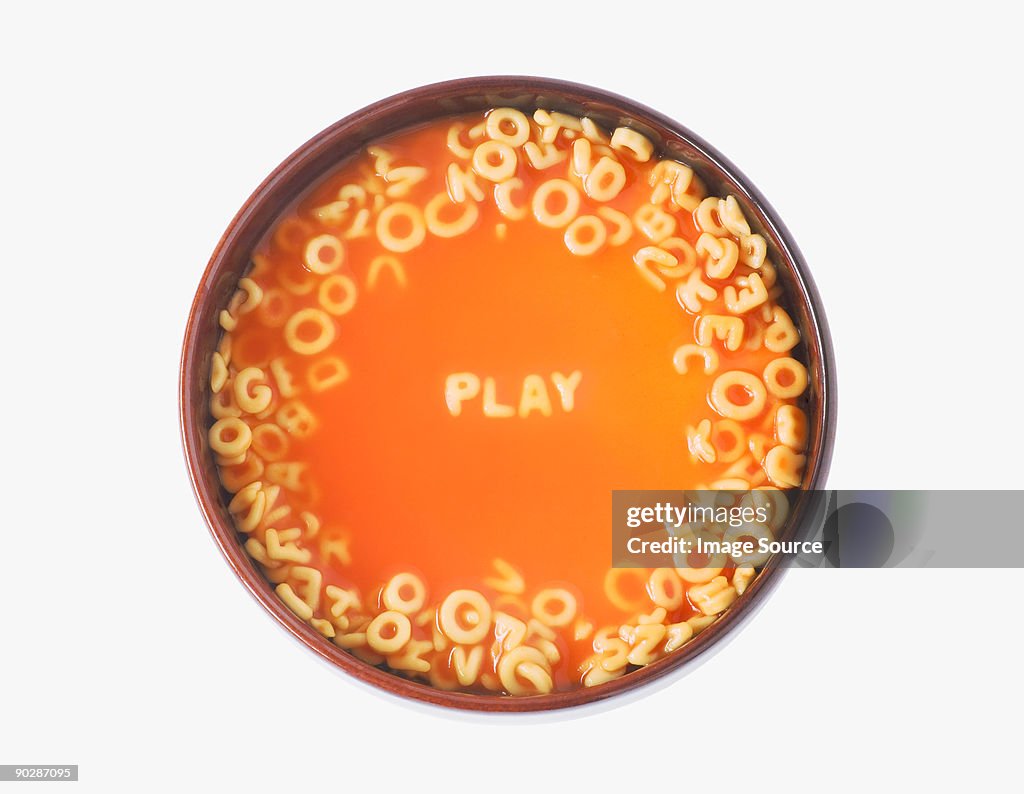 Play in spaghetti letters