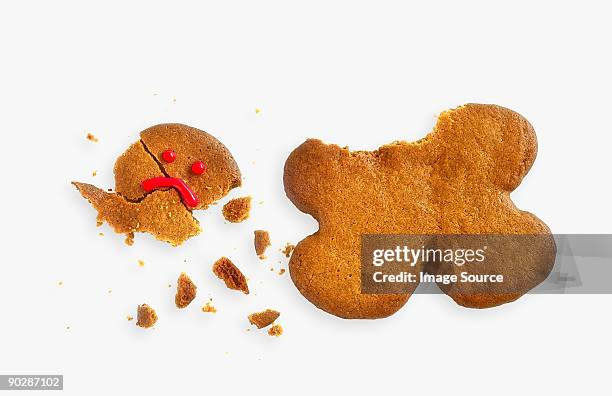 broken gingerbread man - smula bildbanksfoton och bilder