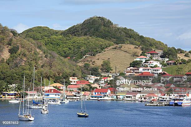 basse-terre harbour iles des saintes - guadeloupe beach stockfoto's en -beelden