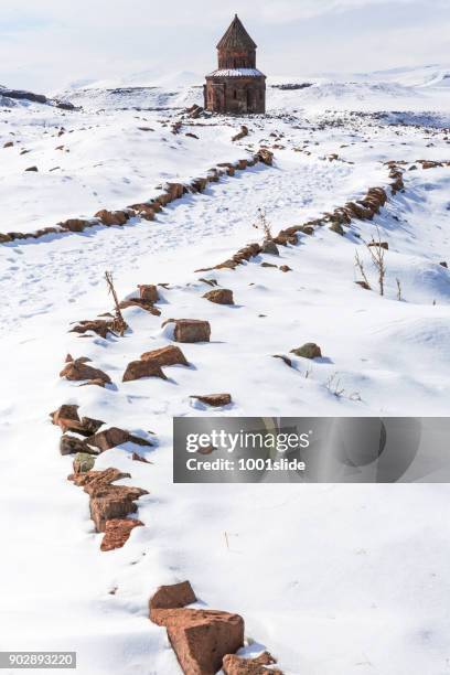 walls and building,ani ruins,kars,turkey - kars stock pictures, royalty-free photos & images