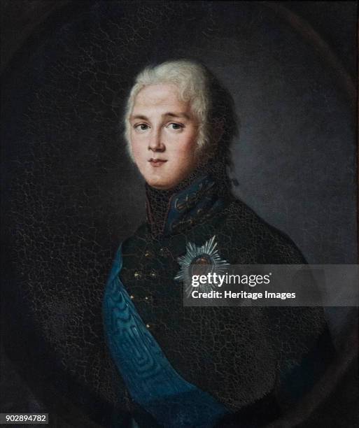 Portrait of Grand Duke Alexander Pavlovich . Found in the Collection of State Museum Arkhangelskoye Estate, Moscow.