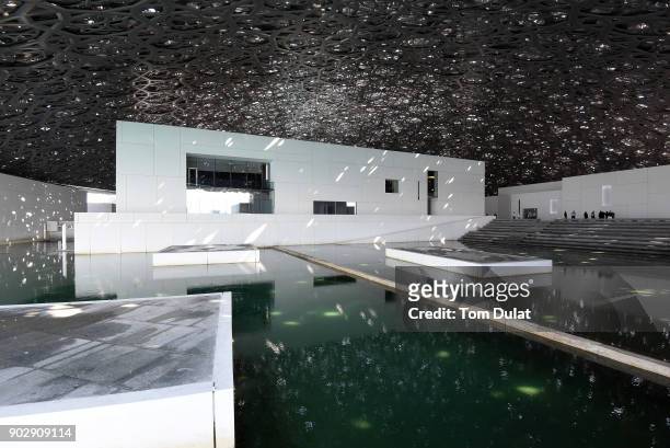 General view of the Louvre Abu Dhabi museum on January 9, 2018 in Abu Dhabi, United Arab Emirates.
