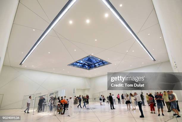 General view of the Louvre Abu Dhabi museum on January 9, 2018 in Abu Dhabi, United Arab Emirates.