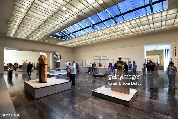 Visitors at the Louvre Abu Dhabi museum on January 9, 2018 in Abu Dhabi, United Arab Emirates.