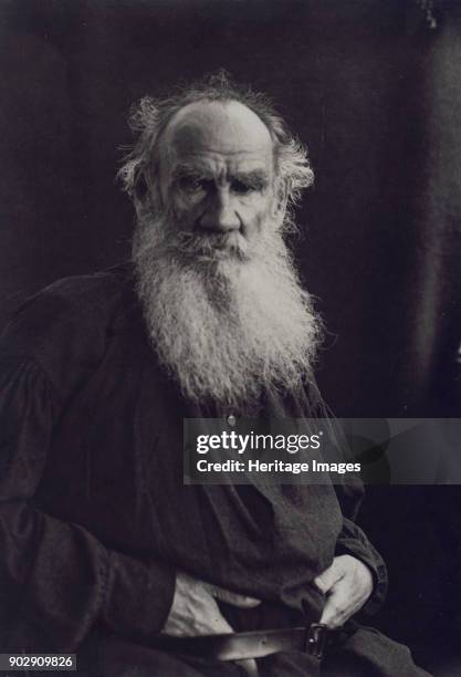 Portrait of the author Count Lev Nikolayevich Tolstoy . Found in the Collection of State Museum of Leo Tolstoy, Moscow.