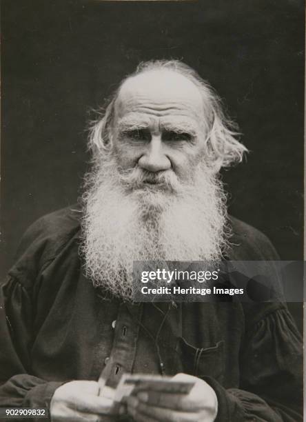 Portrait of the author Count Lev Nikolayevich Tolstoy . Found in the Collection of State Museum of Leo Tolstoy, Moscow.