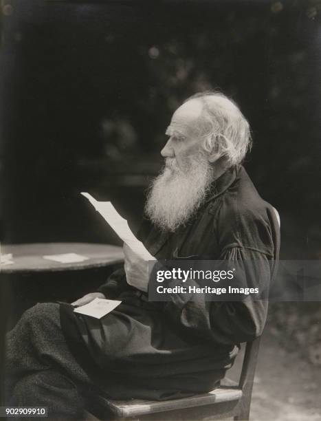 Portrait of the author Count Lev Nikolayevich Tolstoy . Found in the Collection of State Museum of Leo Tolstoy, Moscow.