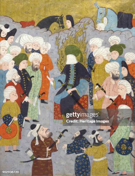 Imam Ali and his Council. Miniature from The Garden of Pleasures by Fazuli. Private Collection.