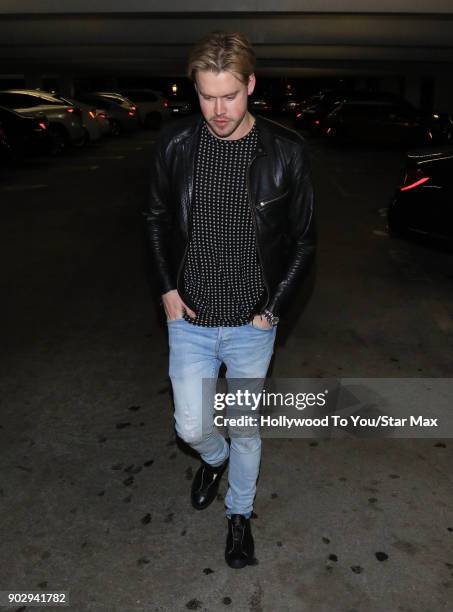 Chord Overstreet is seen on January 8, 2018 in Los Angeles, CA.