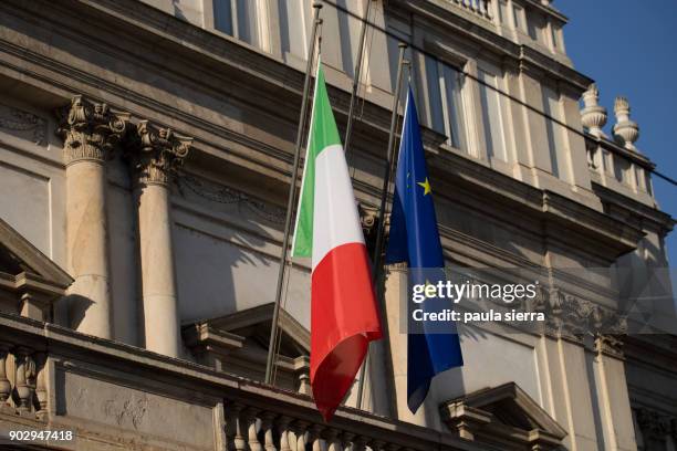 italian and european flags - italian flag stock pictures, royalty-free photos & images