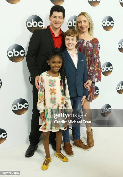 Alicia Goranson, Jayden Rey, Ames McNamara, Michael Fishman attend the Disney ABC Television Group hosts TCA Winter Press Tour 2018 held at The...