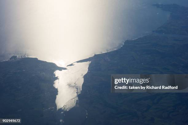 looking down on the river exe estuary, devon, england - river exe stock pictures, royalty-free photos & images
