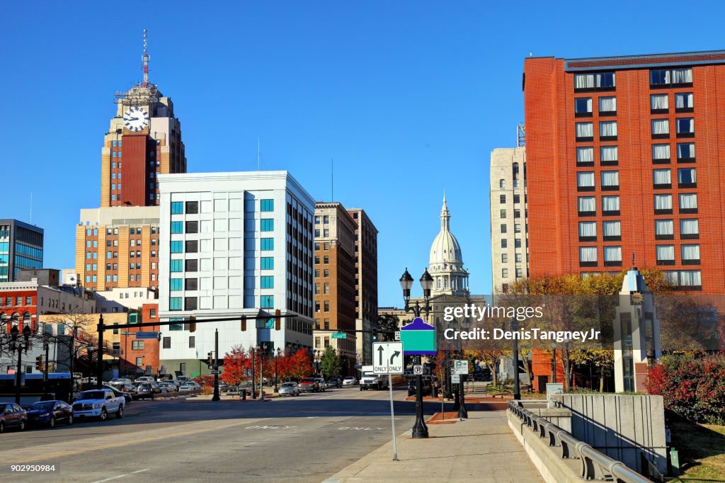 Skyline del Michigan nel centro di Lansing