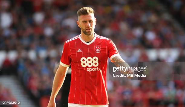Daryl Murphy cuts a frustrated figure during the first half of the EFL fixture between Nottingham Forest and Leeds United at The City Ground,...
