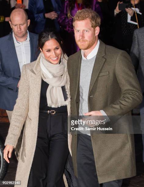 Prince Harry and Meghan Markel visit Reprezent 107.3FM on January 9, 2018 in London, England. The Reprezent training programme was established in...