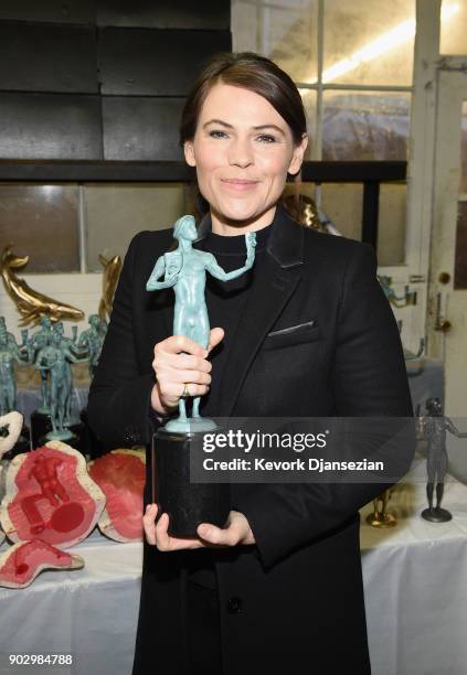 Awards Nominee Clea DuVall at the pouring of the actor statuette for the 24th Annual Screen Actors Guild Awards at American Fine Arts Foundry on...