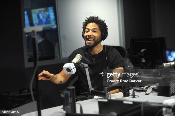 Musican Jussie Smollett vists the SiriusXM Studios on January 9, 2018 in New York City.