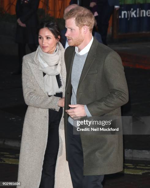 Prince Harry and Meghan Markle visit Reprezent 107.3FM on January 9, 2018 in London, England. The Reprezent training programme was established in...