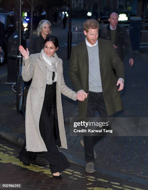 Prince Harry and Meghan Markle visit Reprezent 107.3FM on January 9, 2018 in London, England. The Reprezent training programme was established in...