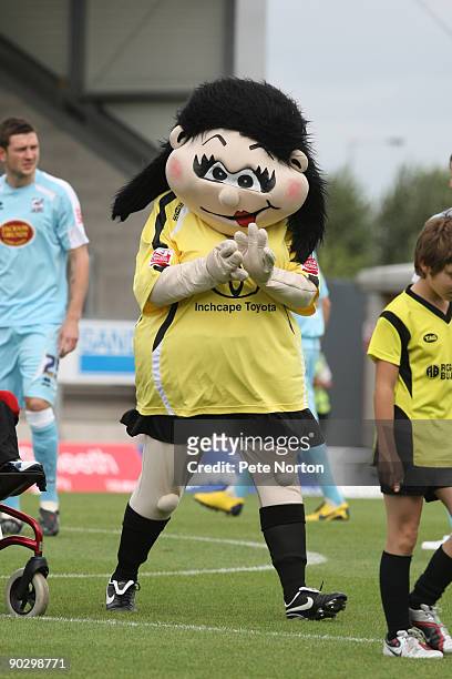 Bettie the Burton Albion mascot prior to the Coca Cola League Two Match between Burton Albion and Northampton Town at the Pirelli Stadium on August...