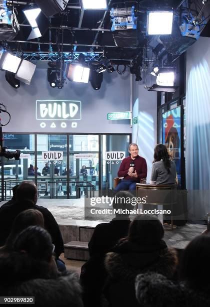 Actor Hugh Bonneville visits Build Studio to discuss the movie "Paddington 2" at Build Studio on January 9, 2018 in New York City.