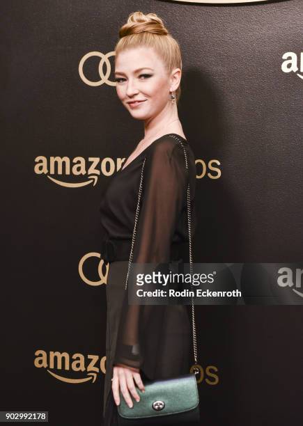 Actress Diana Hopper arrives at the Amazon Studios Golden Globes Celebration at The Beverly Hilton Hotel on January 7, 2018 in Beverly Hills,...