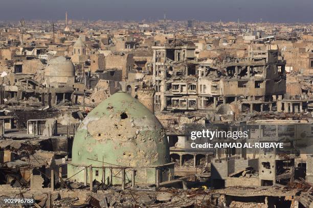 General view shows Mosul's Old City, on January 8 six months after Iraqi forces seized the country's second city from Islamic State group jihadists.